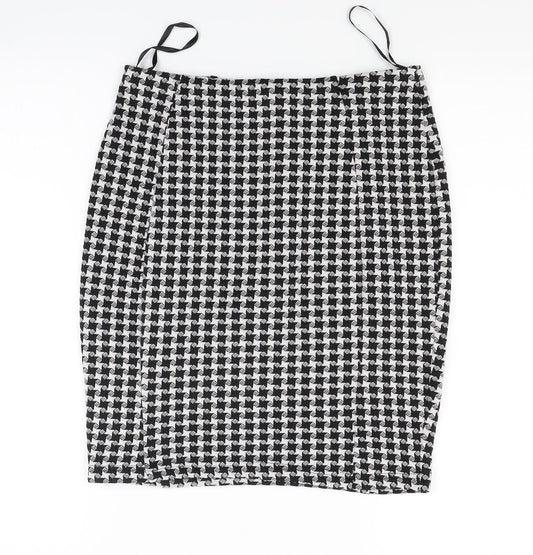 Papaya Womens Grey Check Jersey Mini Skirt Size 8