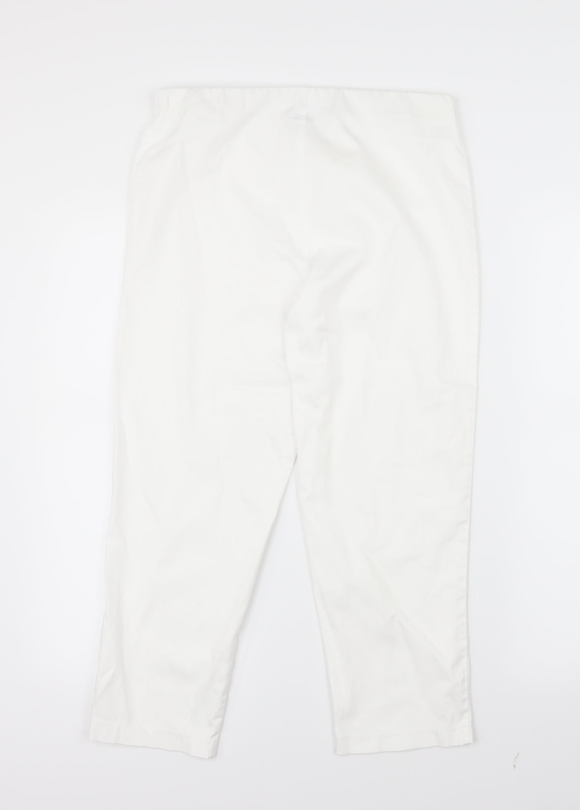 Simply Stockshop Womens White   Cropped Trousers Size 10 L21.5 in