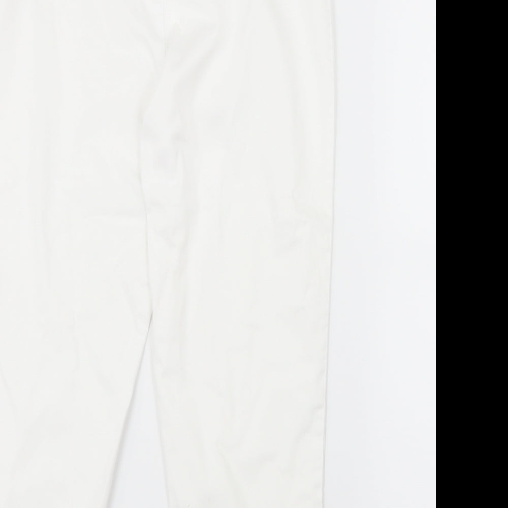 Simply Stockshop Womens White   Cropped Trousers Size 10 L21.5 in