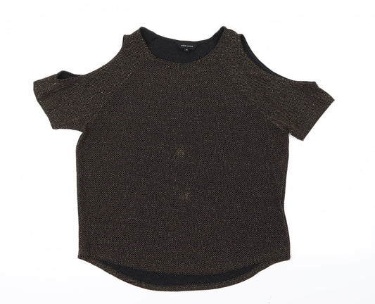 New Look Womens Gold   Basic T-Shirt Size 12  - Open Shoulders