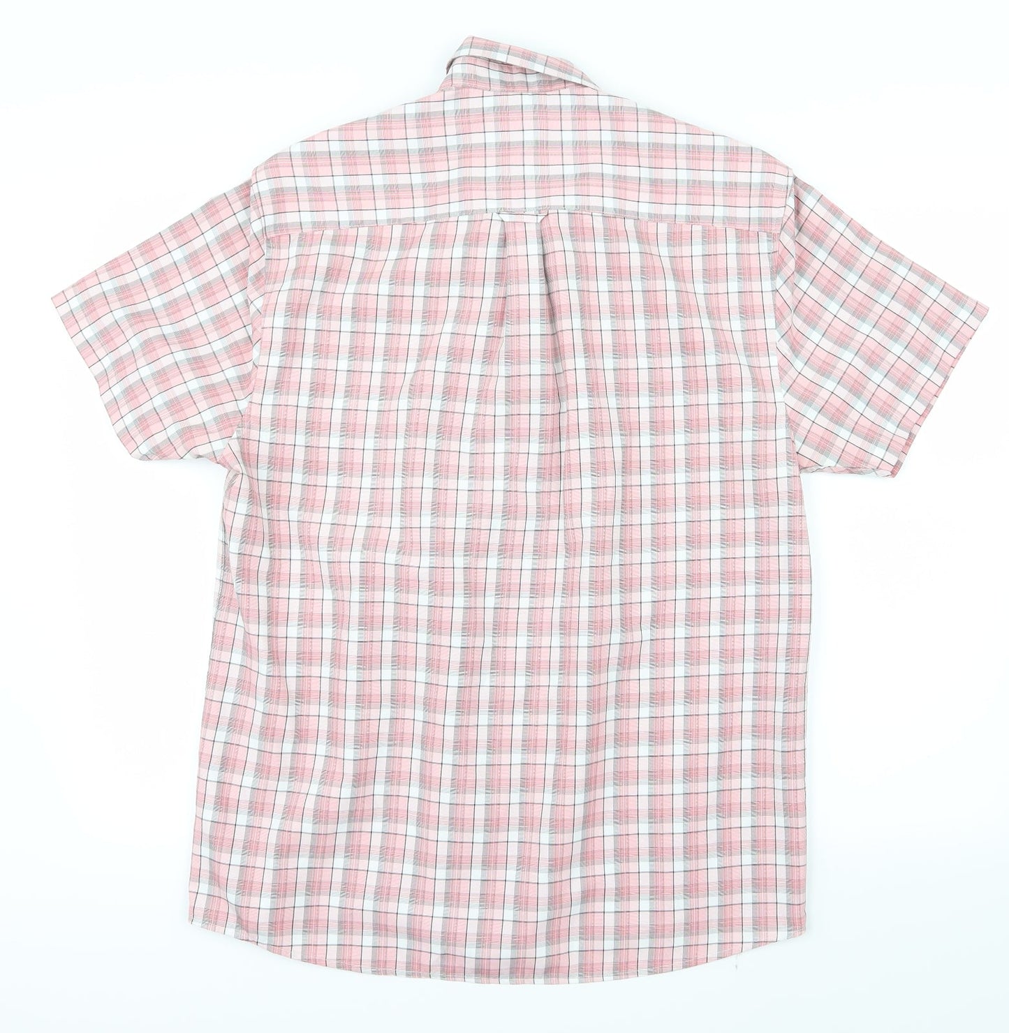 Easy Mens Pink Check   Button-Up Size M