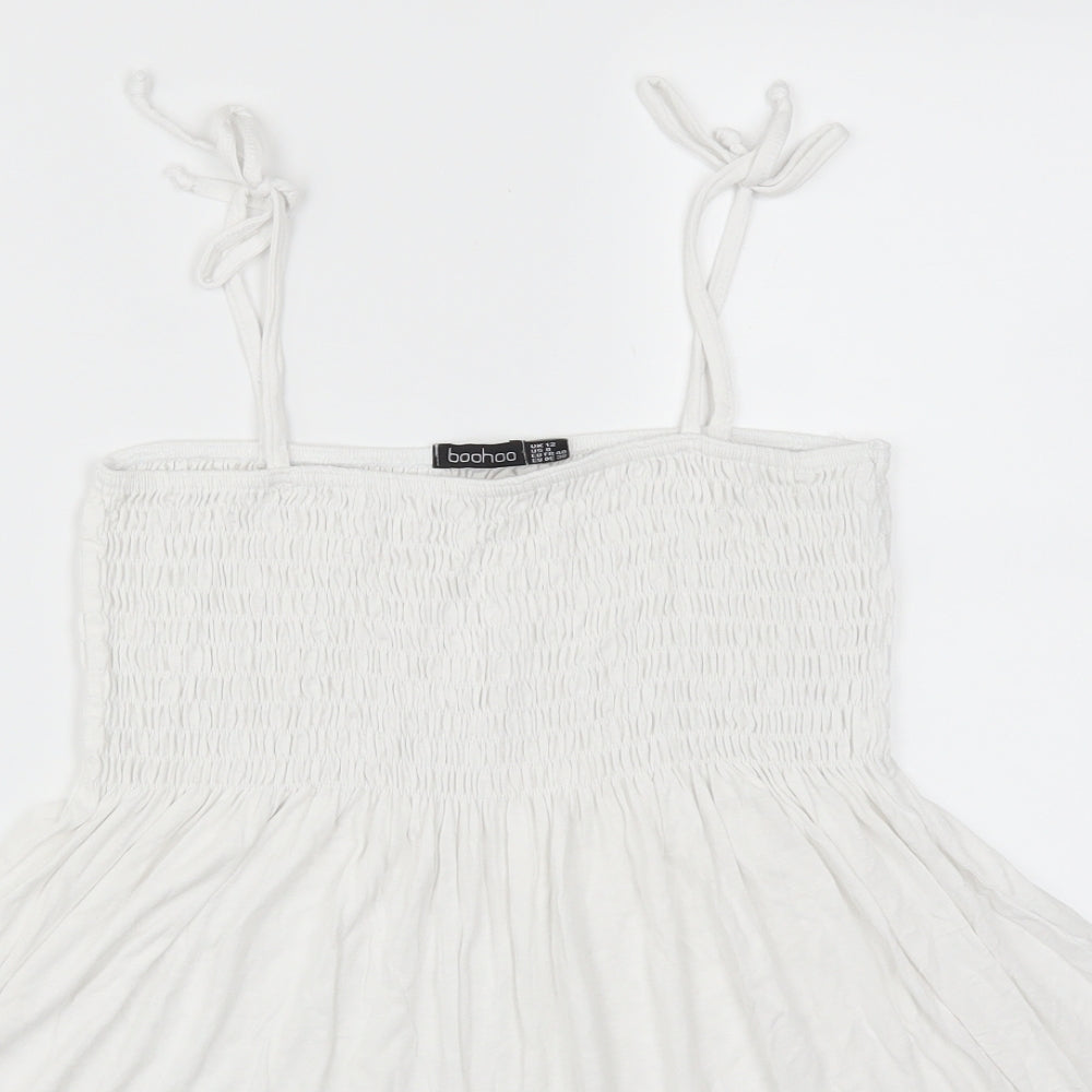 Boohoo Womens White   Basic Tank Size 12