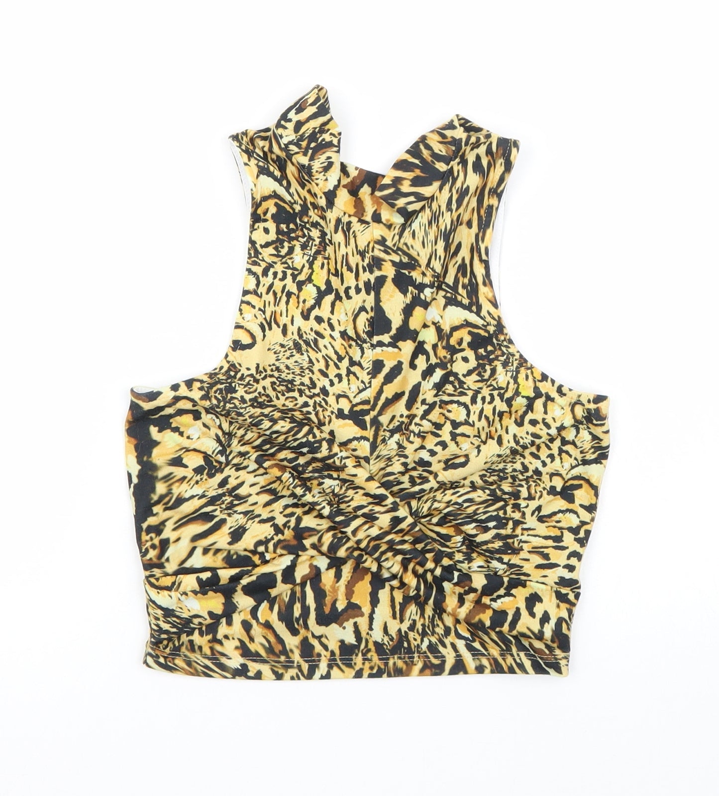 ASOS Womens Yellow Animal Print  Basic Tank Size 8