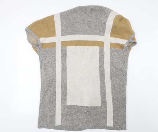 Influence Womens Grey Striped  Cardigan Jumper Size 10