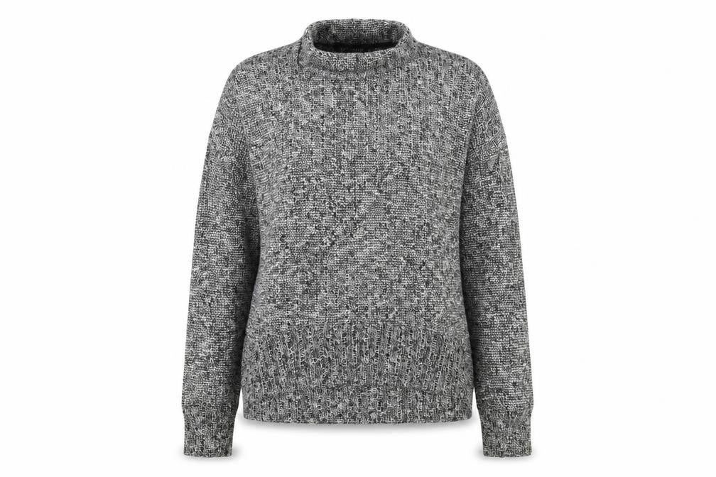 Front view of Topshop women’s grey jumper, size UK 6