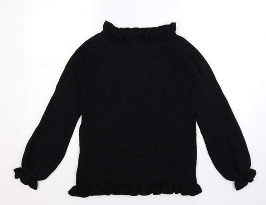 Kayla Womens Black  Knit Pullover Jumper Size M