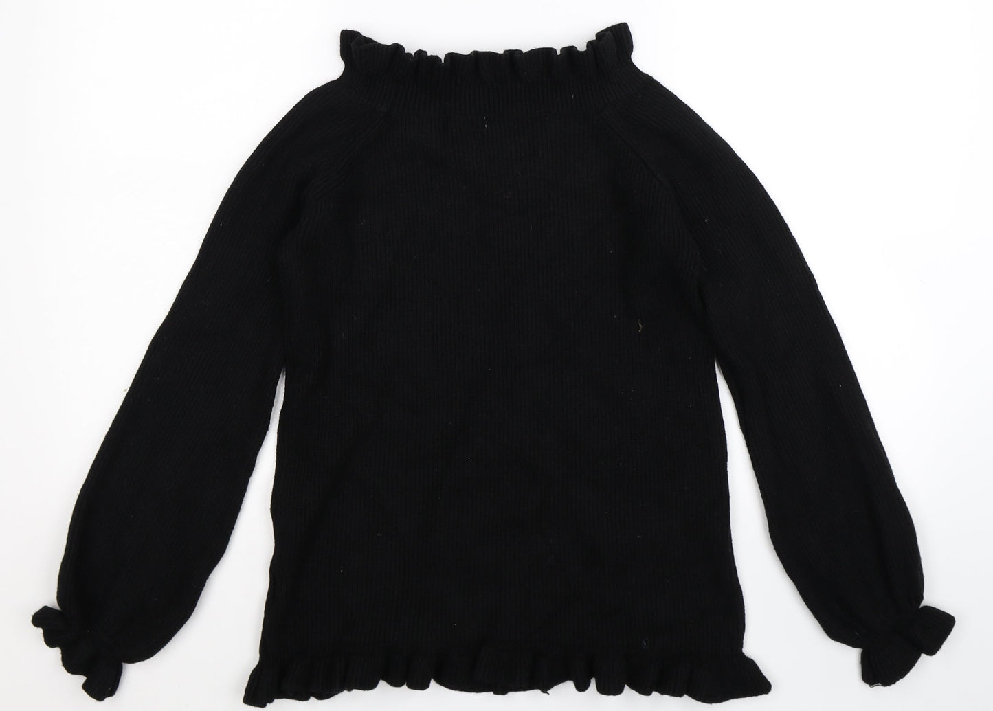 Kayla Womens Black  Knit Pullover Jumper Size M