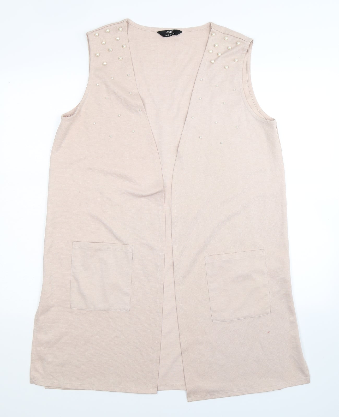 Max Womens Beige   Cardigan Jumper Size 18