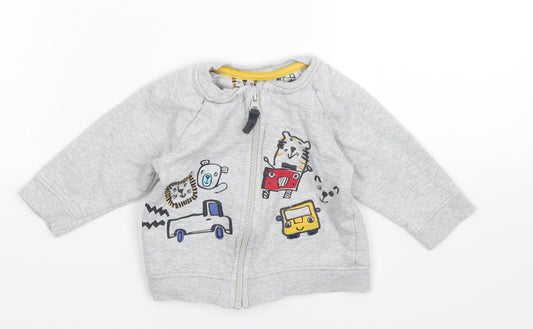 Nutmeg Boys Grey  Jersey Track Jacket Jacket Size 6-9 Months