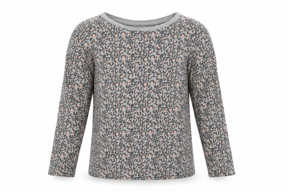 Front view of Next girls’ multicoloured animal print basic t-shirt, size 5, years