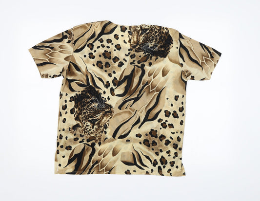Cordelia  Womens Brown Animal Print  Basic Blouse Size 12