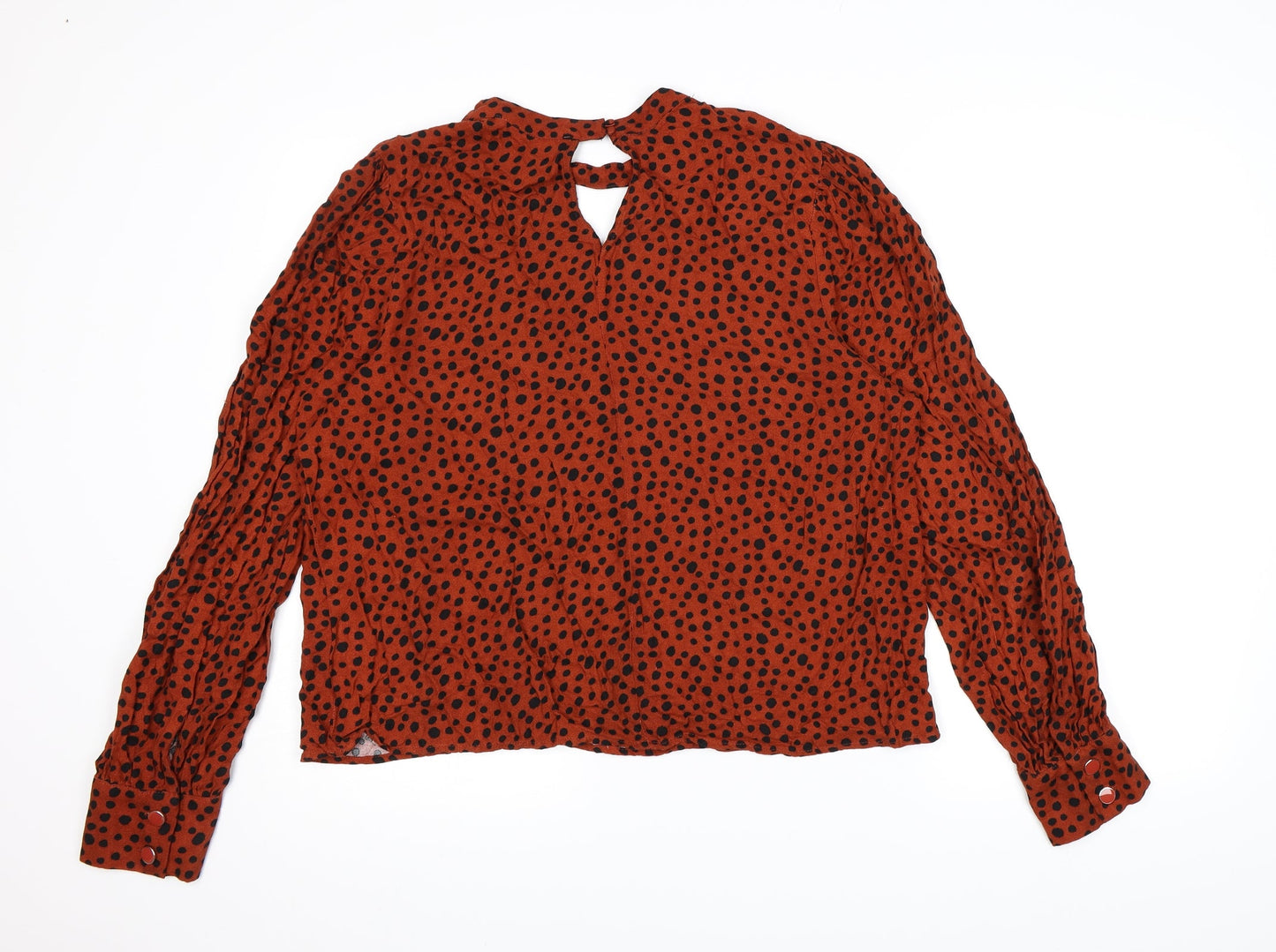 Just Fab Womens Brown Animal Print  Basic Blouse Size 2XL