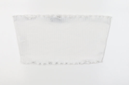PRETTYLITTLETHING Womens White   Cropped Blouse Size 14