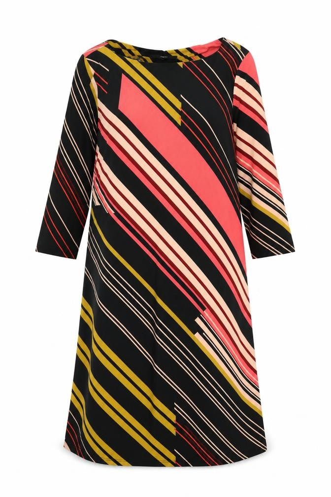Next Womens Pink Striped  A-Line  Size 12  - stretch fabric