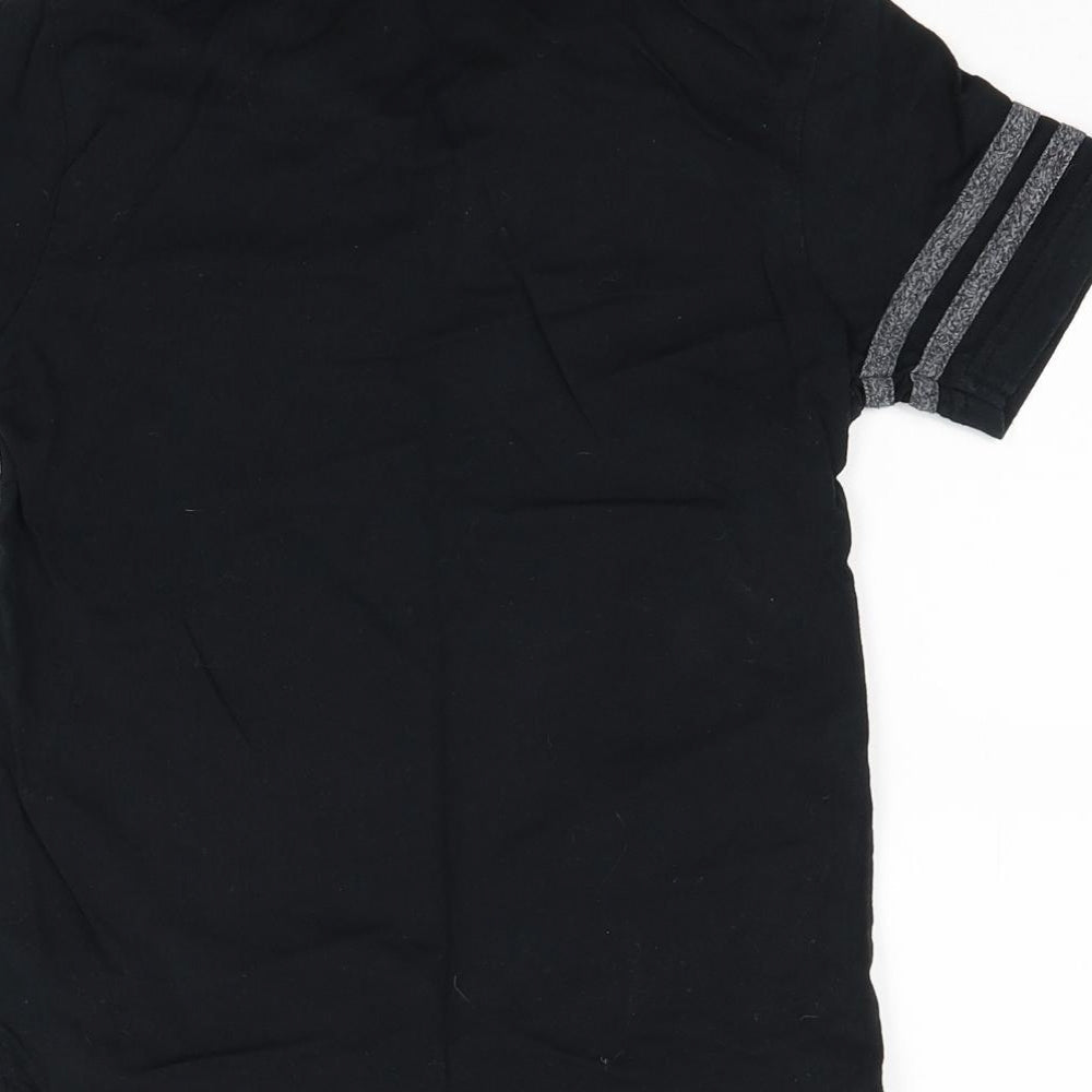George Boys Black   Basic Polo Size 7-8 Years  - Applique