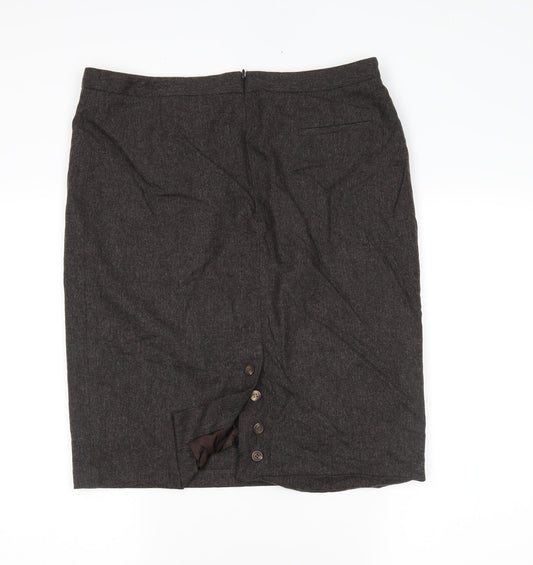 ken Womens Grey   Straight & Pencil Skirt Size 14