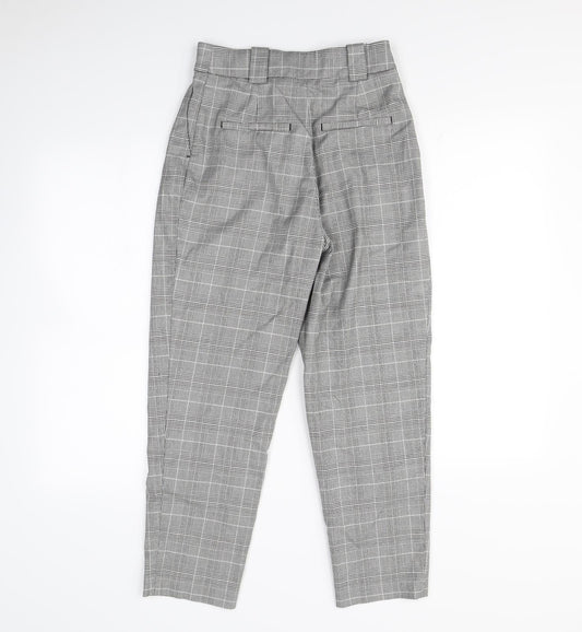 H&M Womens Green Check  Dress Pants Trousers Size 6 L28 in