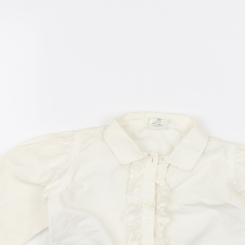 Gap Girls White   Basic Button-Up Size 2 Years