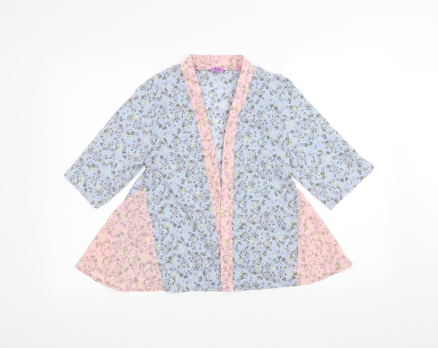 F&F Girls Blue Floral  Cardigan Jumper Size 10-11 Years