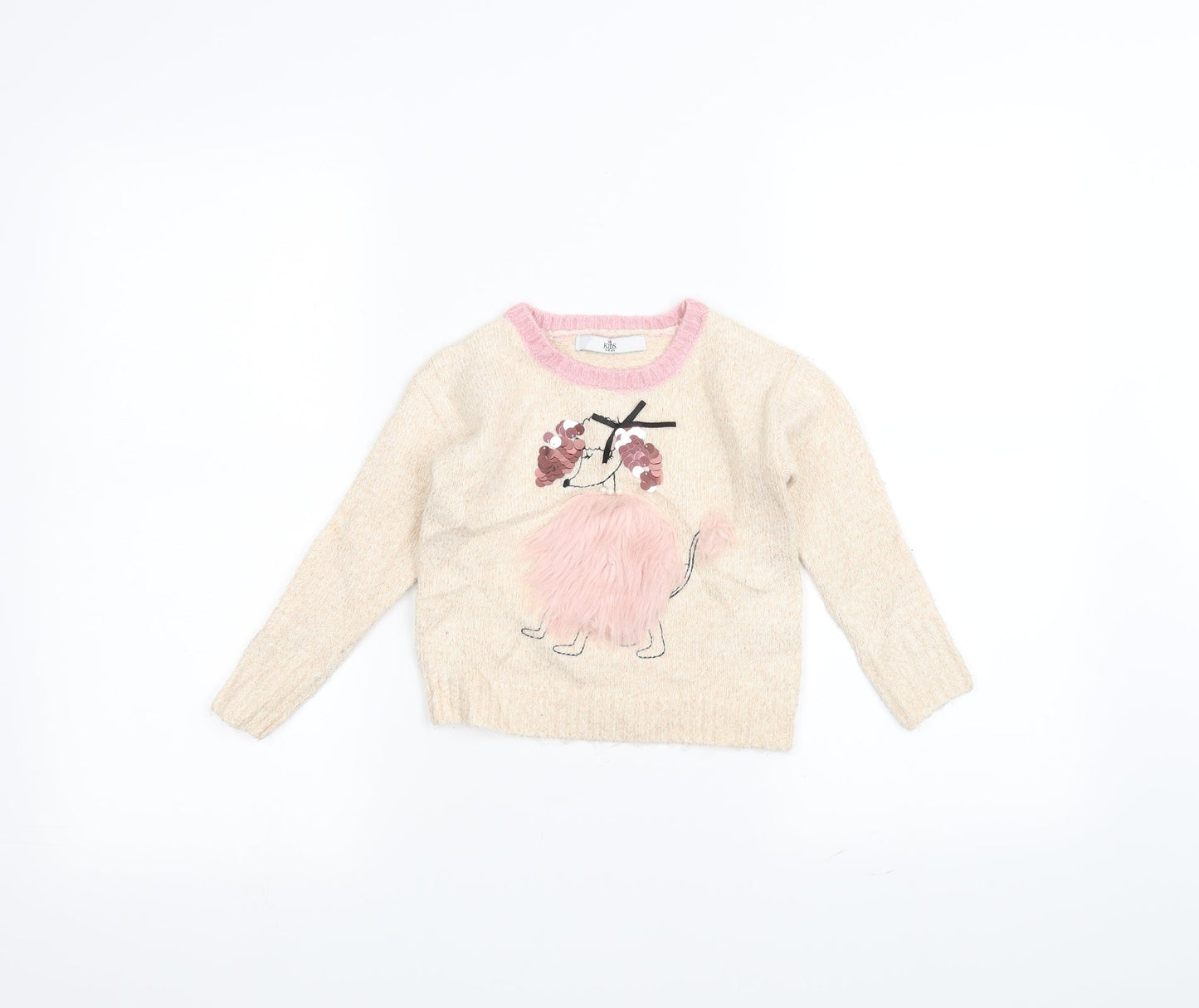 Marks and Spencer Girls Pink   Pullover Jumper Size 3-4 Years