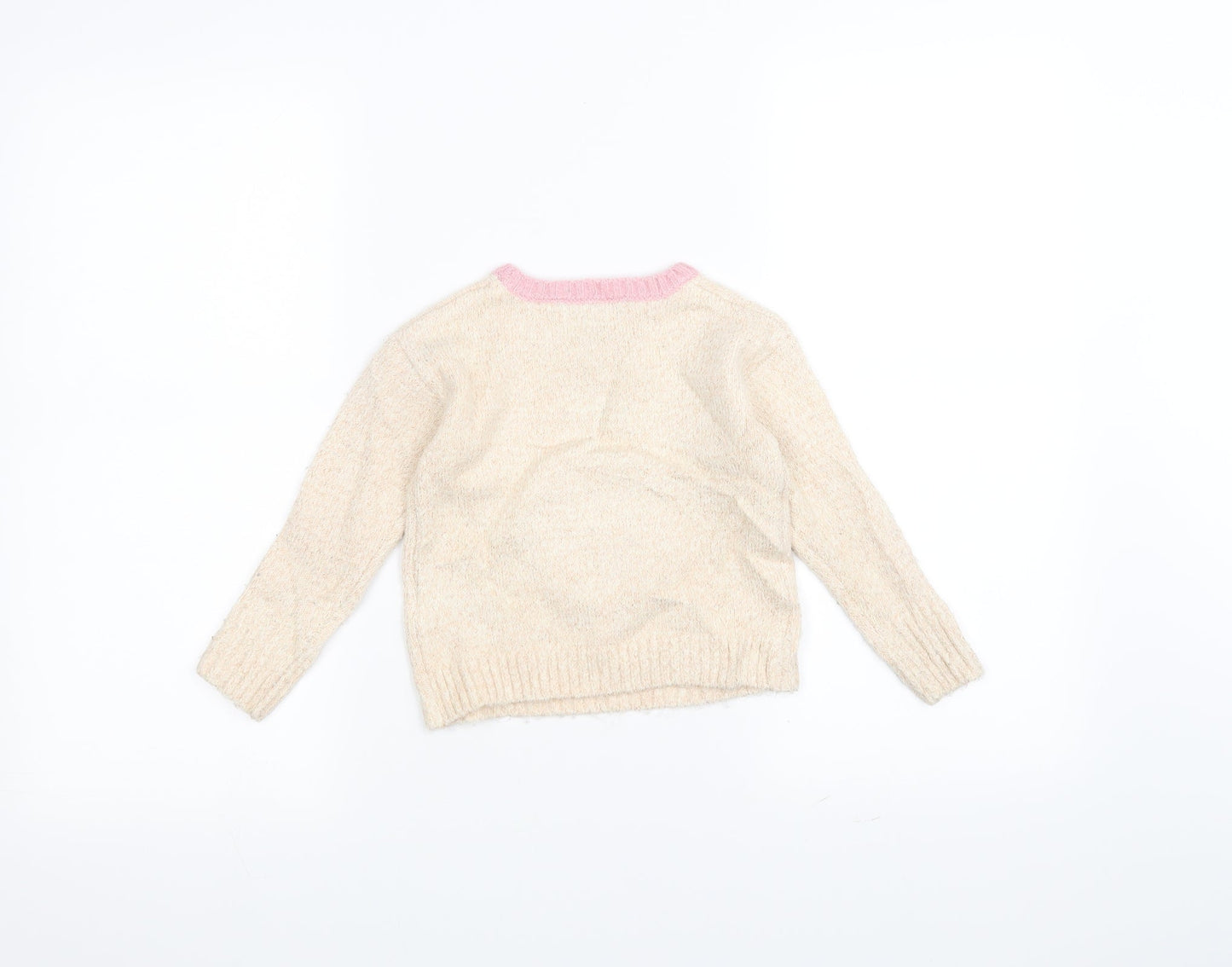 Marks and Spencer Girls Pink   Pullover Jumper Size 3-4 Years
