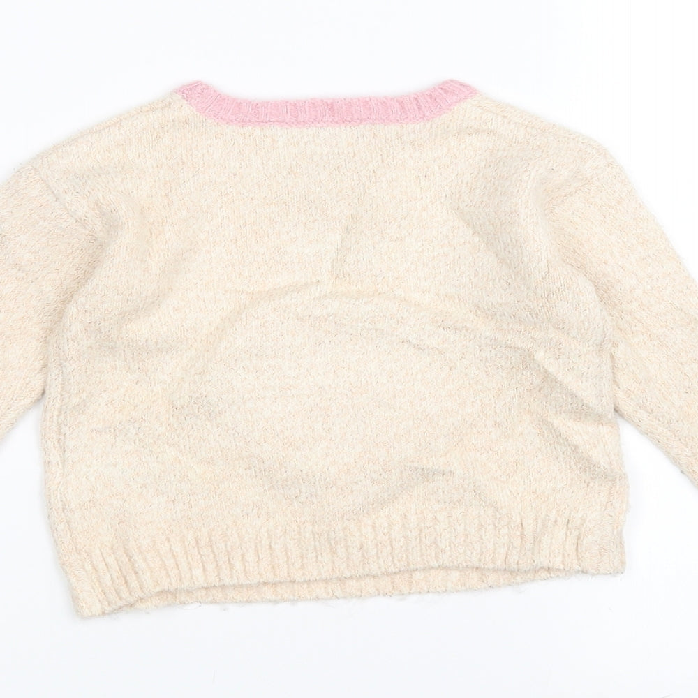 Marks and Spencer Girls Pink   Pullover Jumper Size 3-4 Years