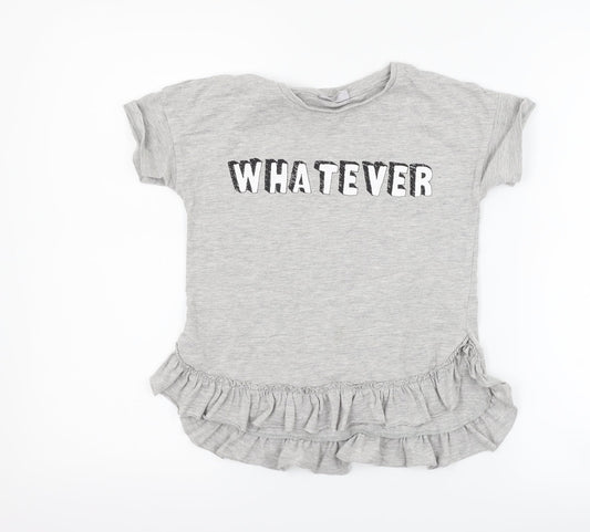Matalan Girls Grey   Basic T-Shirt Size 9 Years  - whatever