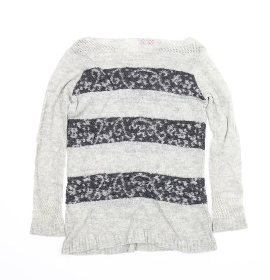M&S Womens Grey Paisley  Pullover Jumper Size M