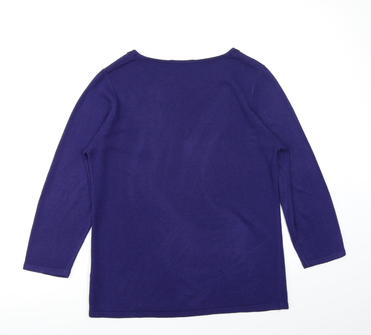 Classic Womens Blue  Knit Pullover Jumper Size 14