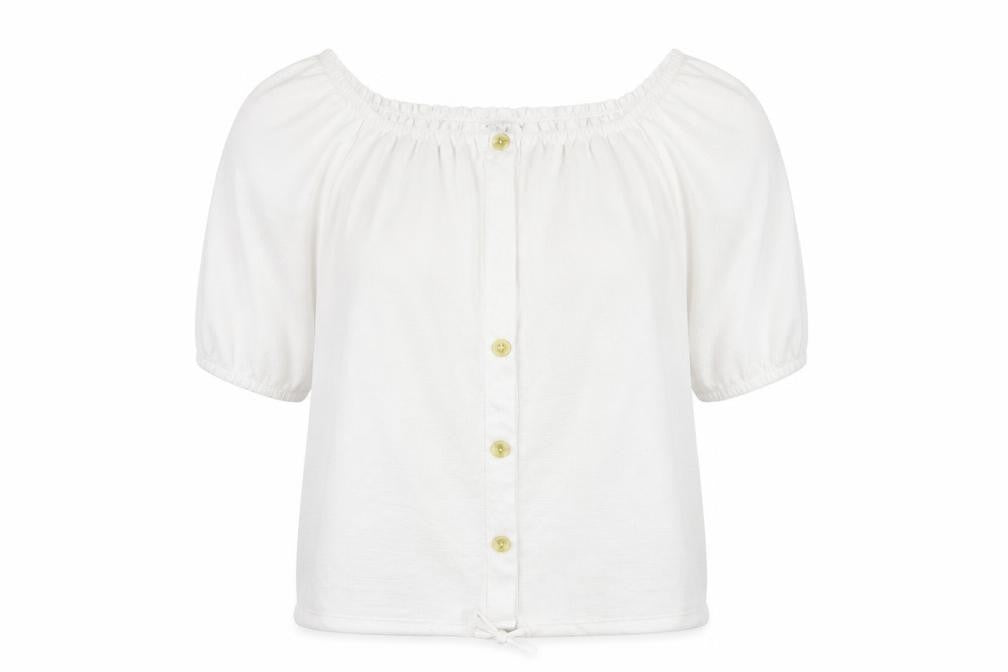 Front view of Papaya women’s white basic t-shirt, size UK 10