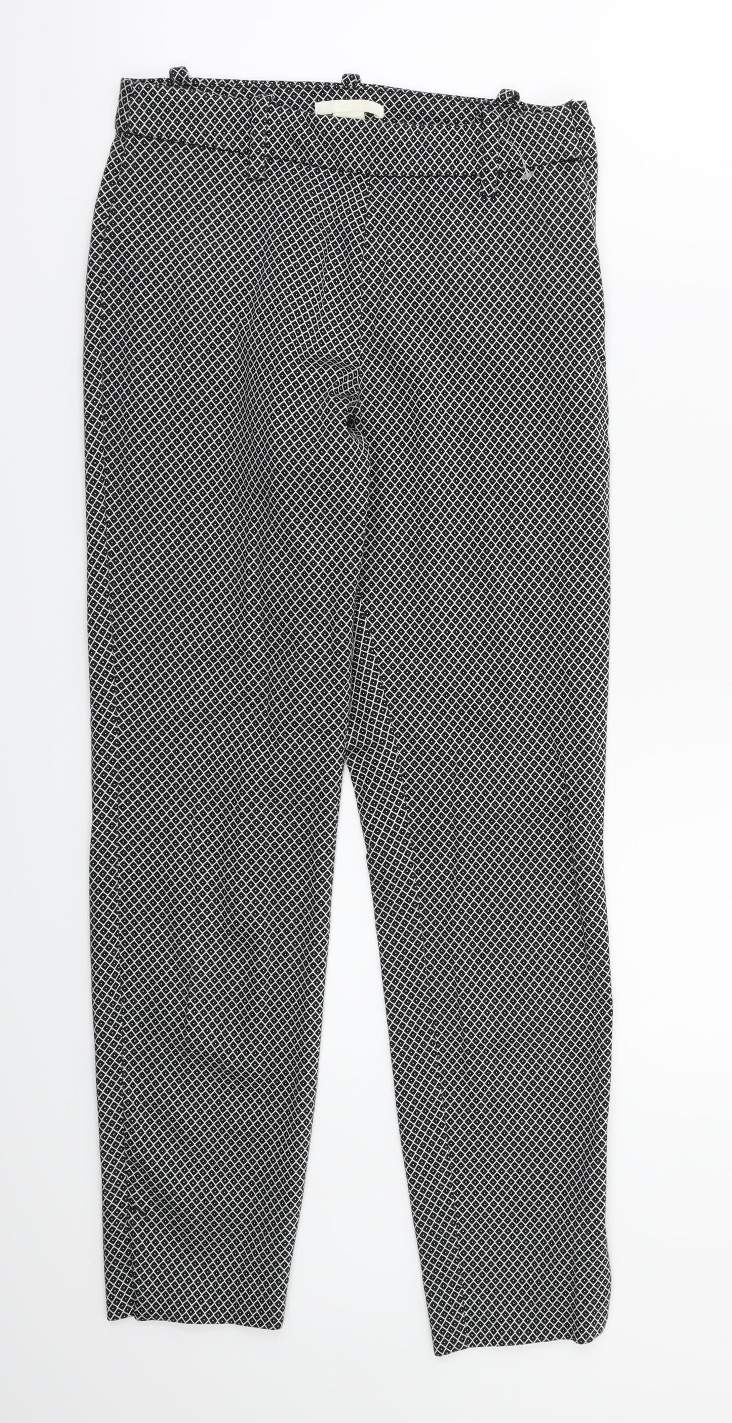 H&M Womens Grey Argyle/Diamond  Sweatpants Trousers Size 6 L27 in