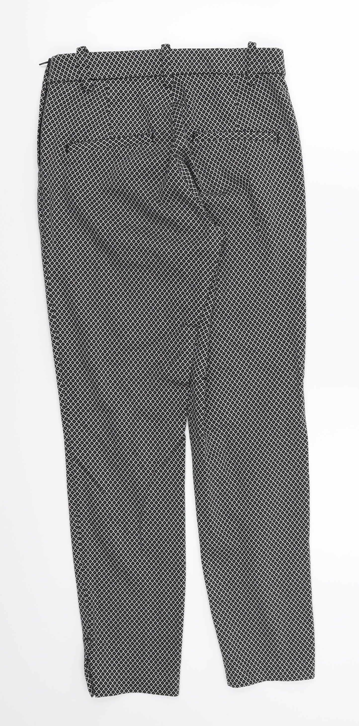 H&M Womens Grey Argyle/Diamond  Sweatpants Trousers Size 6 L27 in