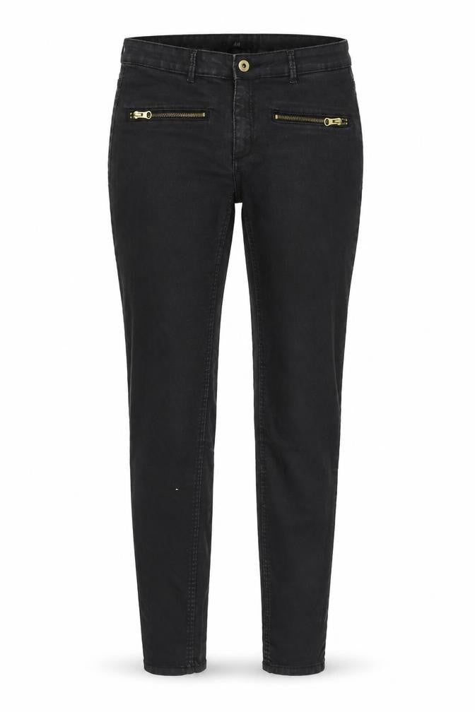 Front view of H&M women’s black skinny jeans, size UK 10, 28-inch leg