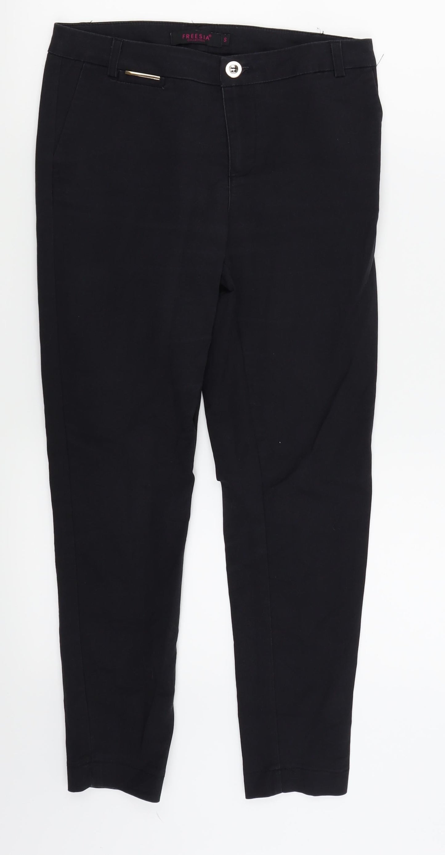 Freesia Womens Black   Trousers  Size S L23 in