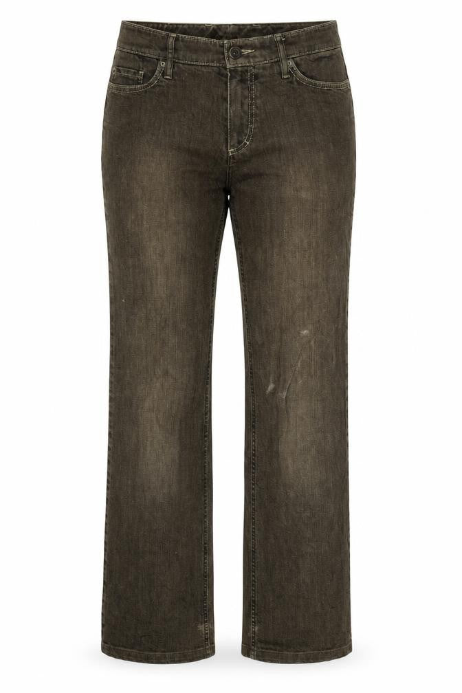 Front view of RANAE women’s brown skinny jeans, size UK 31, in, 28-inch leg