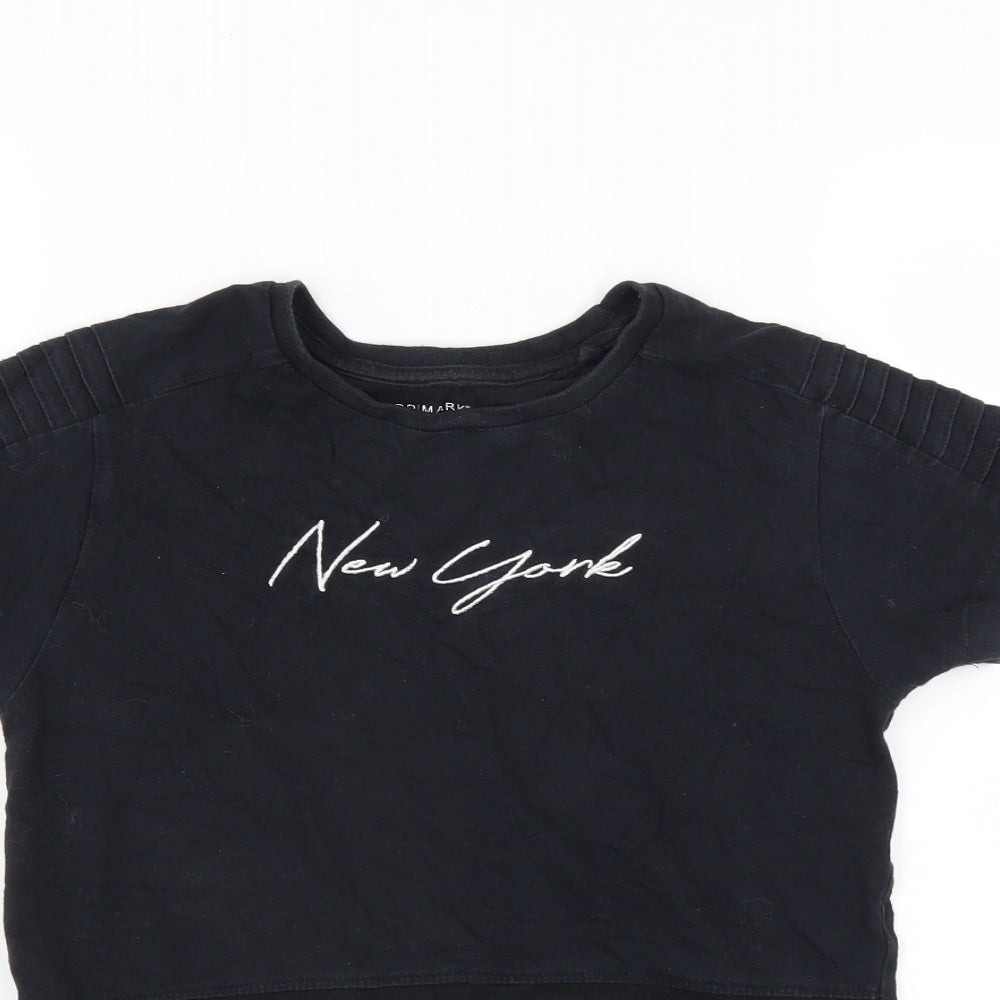 Primark Boys Black   Basic T-Shirt Size 7-8 Years  - new york