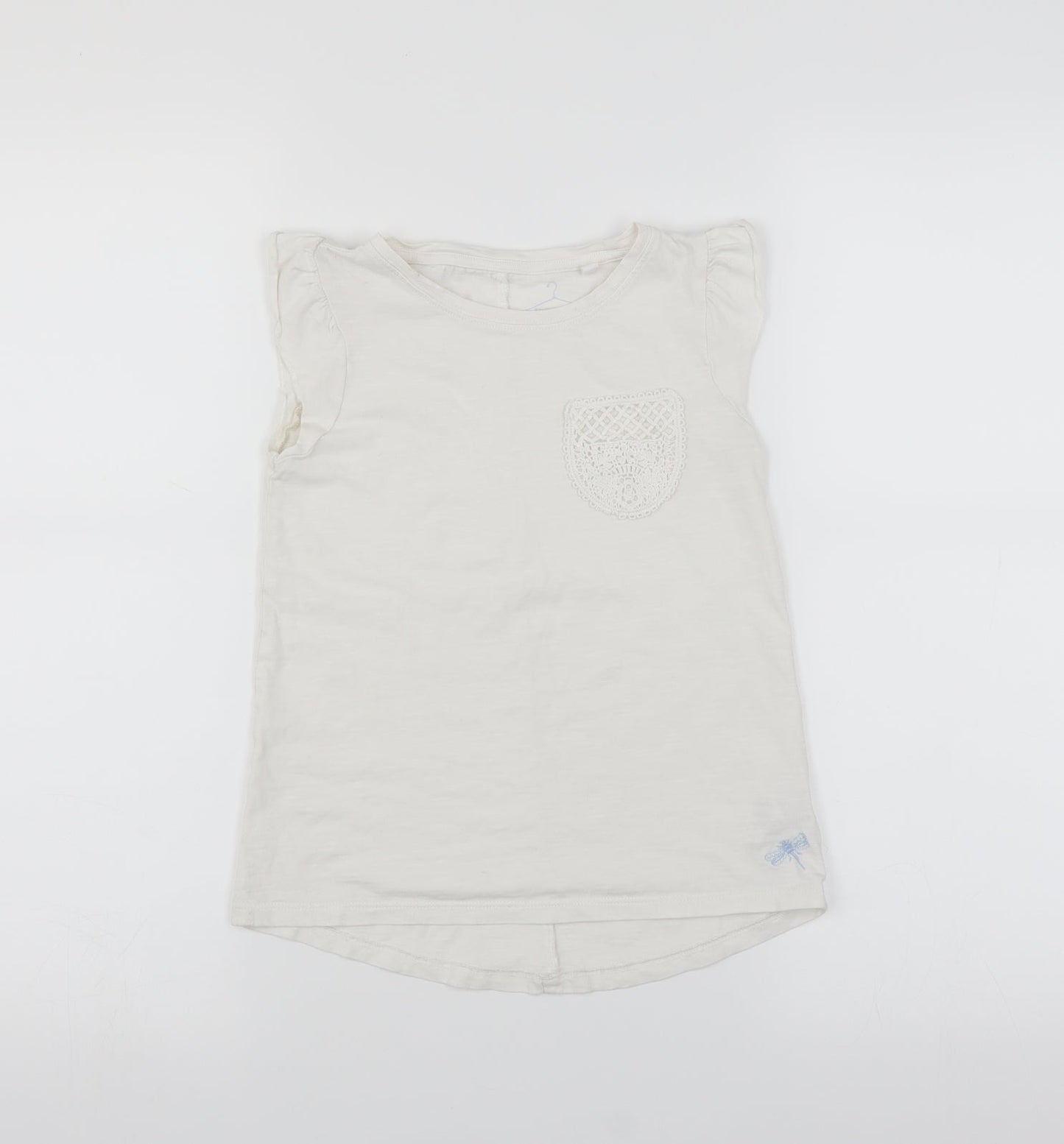 NEXT Girls White   Basic T-Shirt Size 6 Years