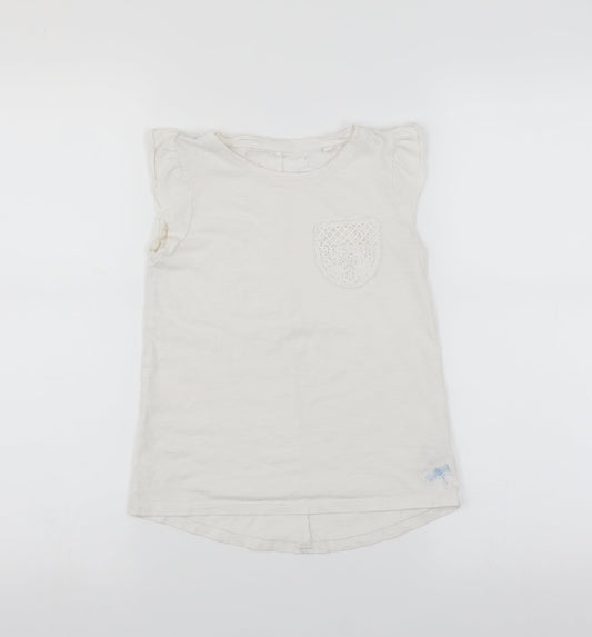 NEXT Girls White   Basic T-Shirt Size 6 Years