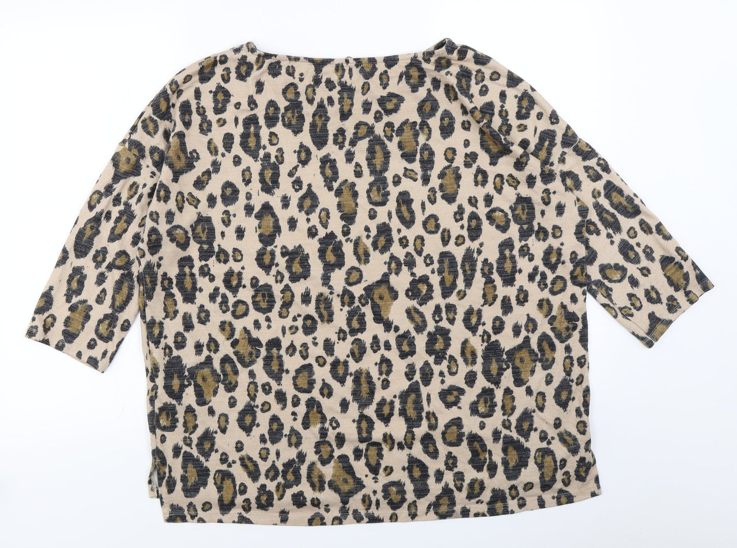 Evans Womens Brown Animal Print Jersey Pullover Jumper Size 18  -