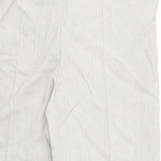 Marks and Spencer Womens Beige  Rayon Trousers  Size 16 L28 in