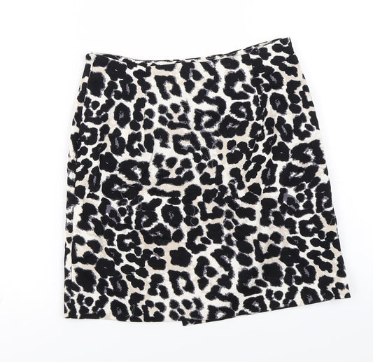 New Look Womens Beige Animal Print  A-Line Skirt Size 4