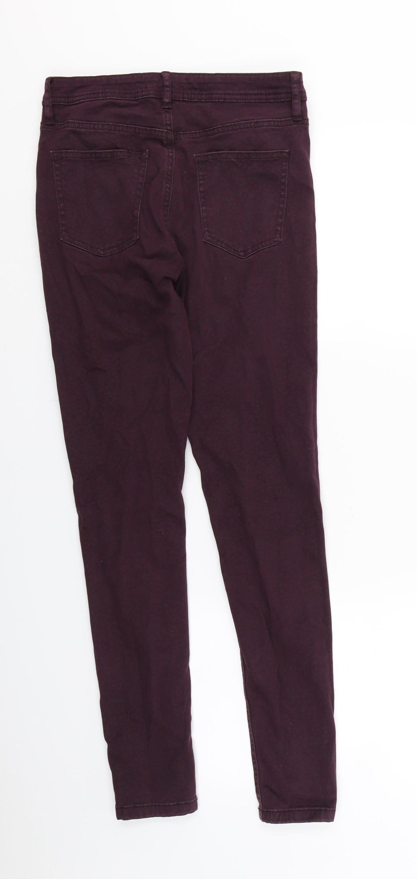 F&F Womens Purple Animal Print Denim Skinny Jeans Size 6 L28 in