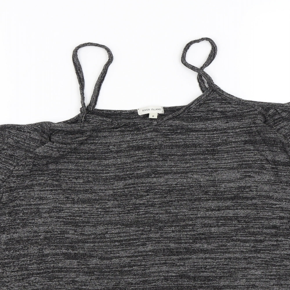 River Island Womens Grey  Knit Pullover Jumper Size 8