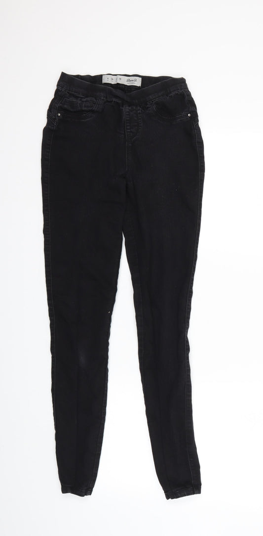 Denim & Co. Womens Black  Denim Jegging Jeans Size 8 L26 in