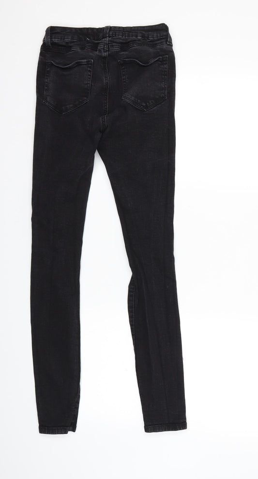 Denim & Co. Womens Black  Denim Skinny Jeans Size 6 L28 in - extreme rip