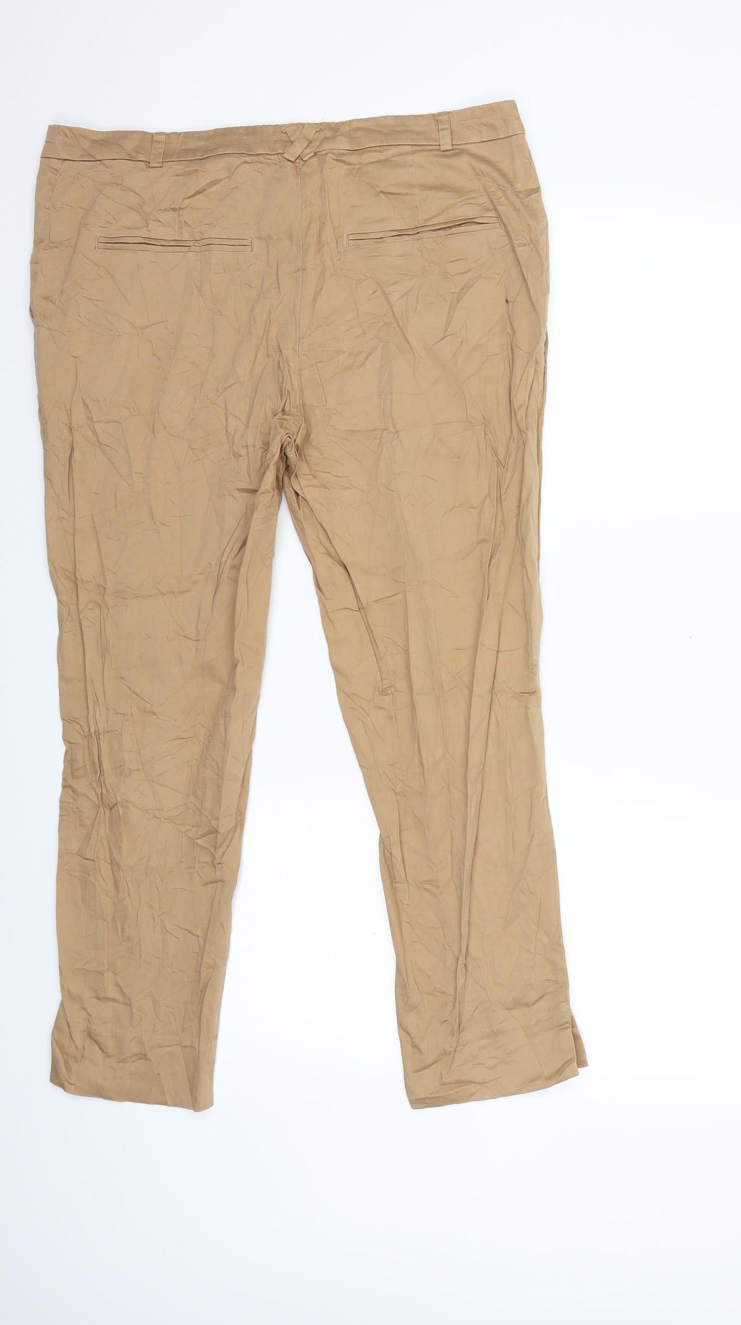 H&M Womens Brown   Trousers  Size 16 L27 in