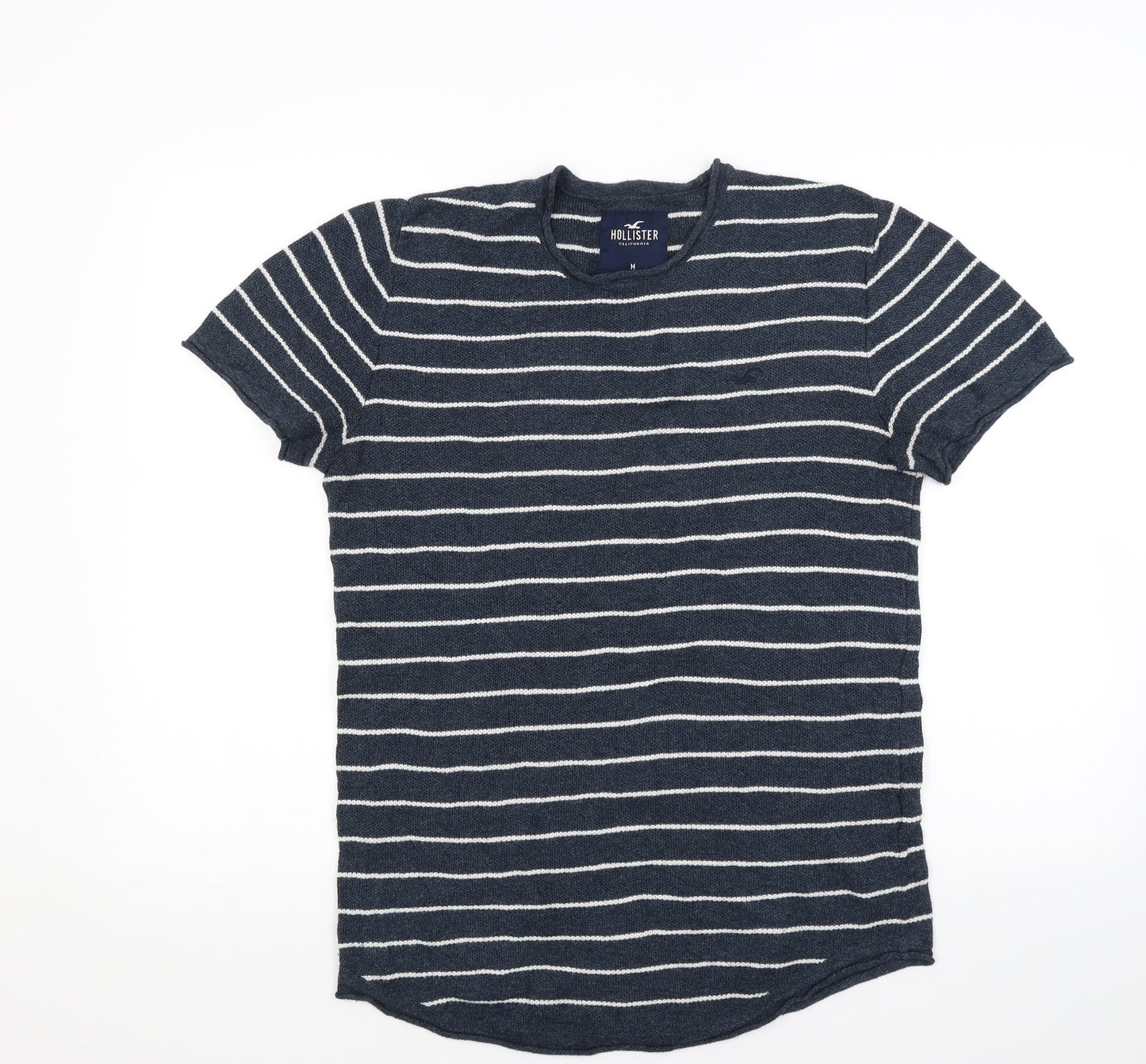 Hollister Womens Blue Striped Knit Pullover Jumper Size M