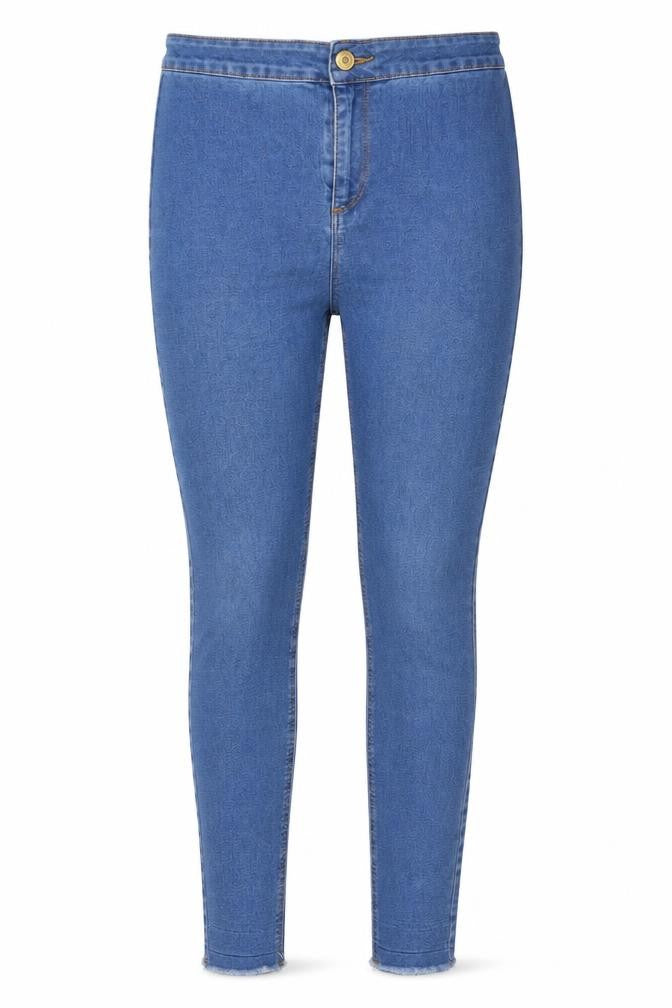 Front view of Terranova women’s blue denim skinny jeans, size UK 40, 27-inch leg