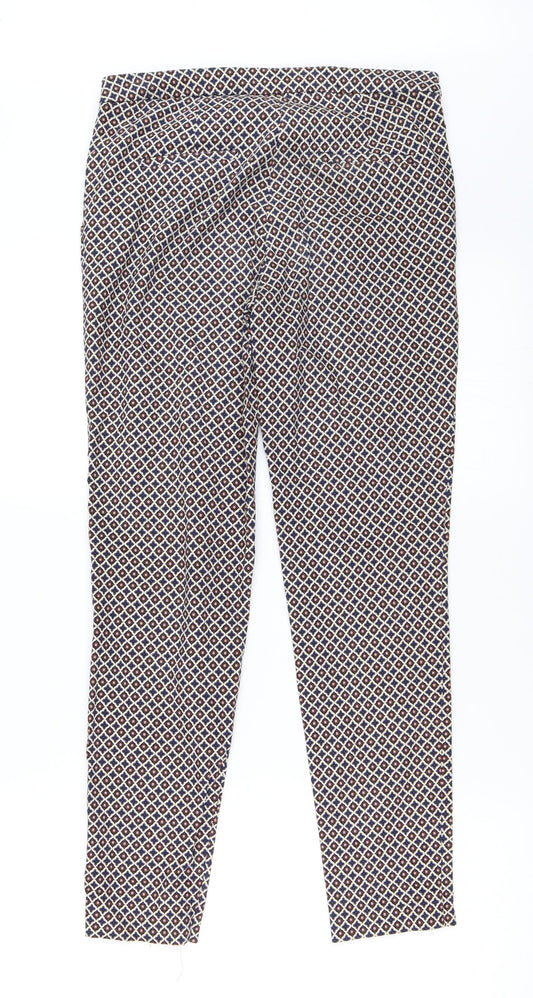 Reversed Womens Beige Floral  Trousers  Size 36 L27 in