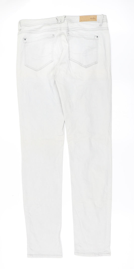 EDC Mens Grey  Denim Straight Jeans Size 30 in L32 in